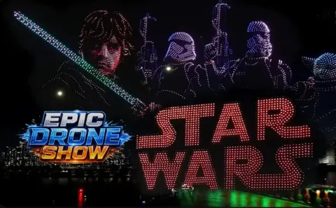 EPIC Star Wars Drone Show In Seoul In 4K