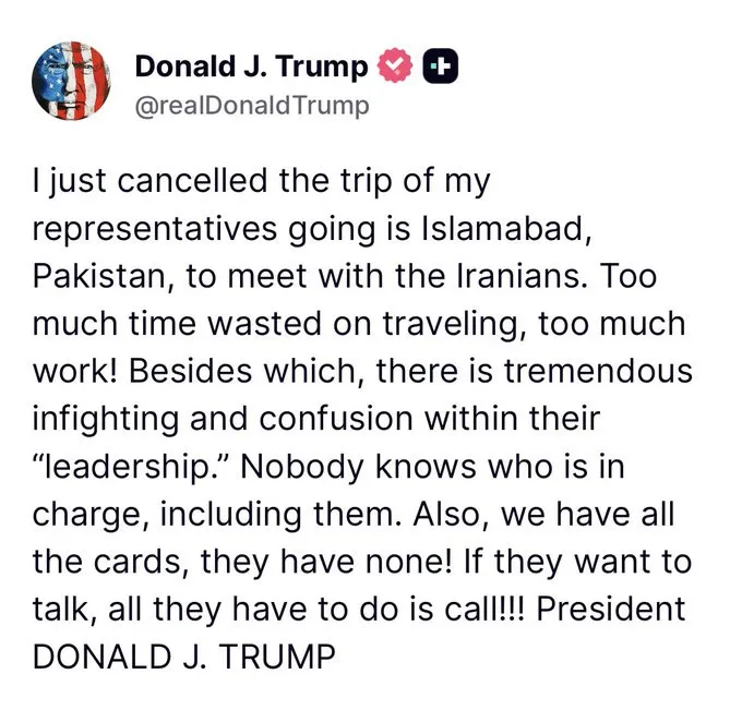 Trump Claims That He Holds All The Cards